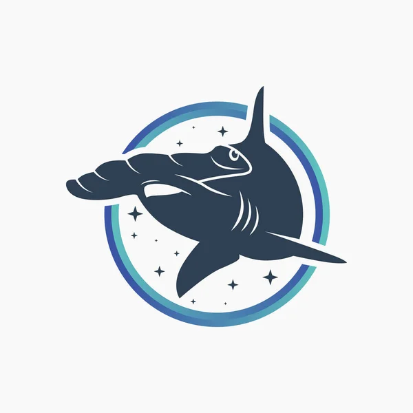 Современный Логотип Hammerhead Shark — стоковый вектор