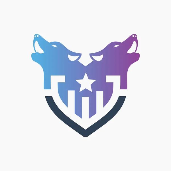 Design Logotipo Animal Lobo Floresta Moderna — Vetor de Stock