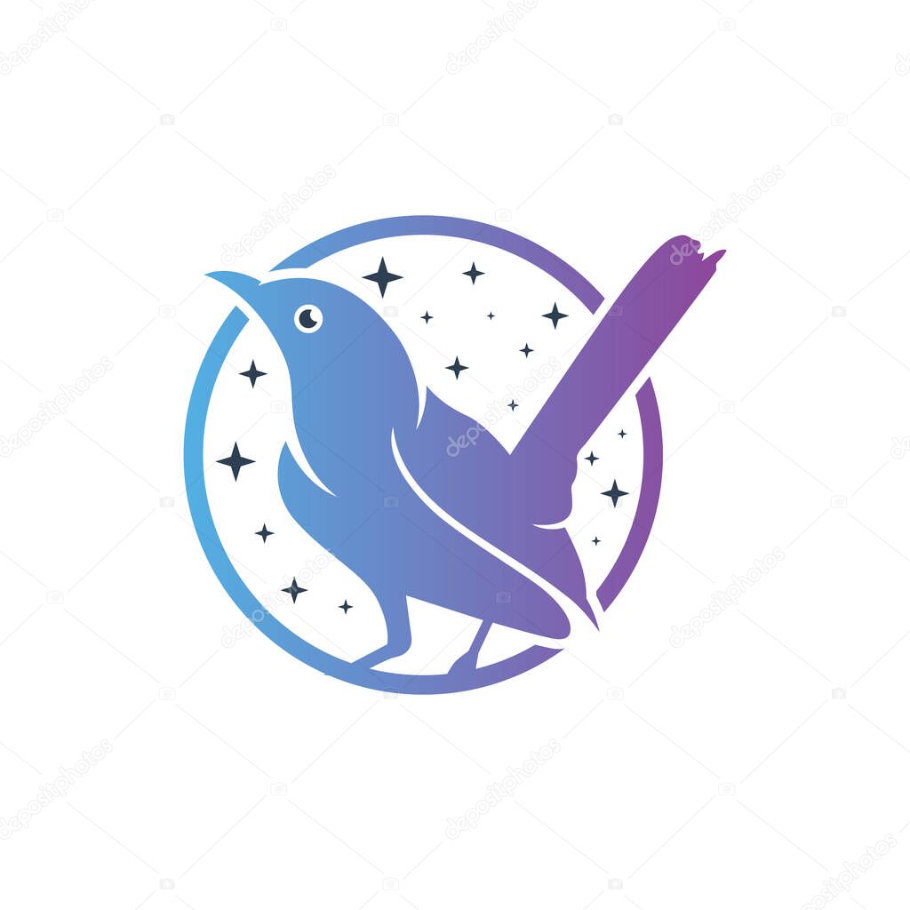 Modern flying starling logo design