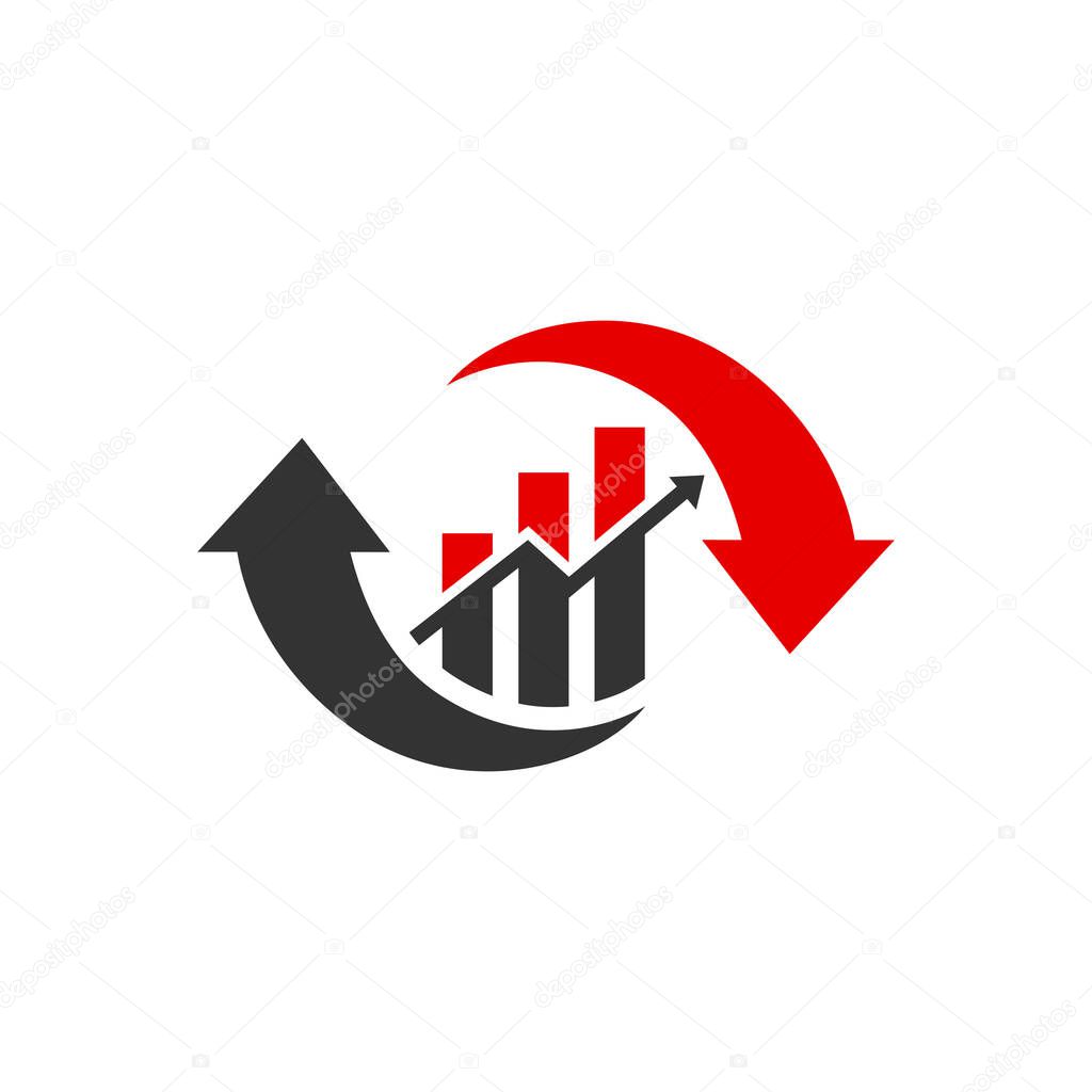 Modern financial stock trading logo design