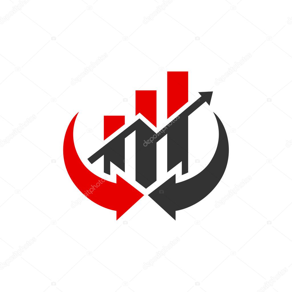Modern financial stock trading logo design