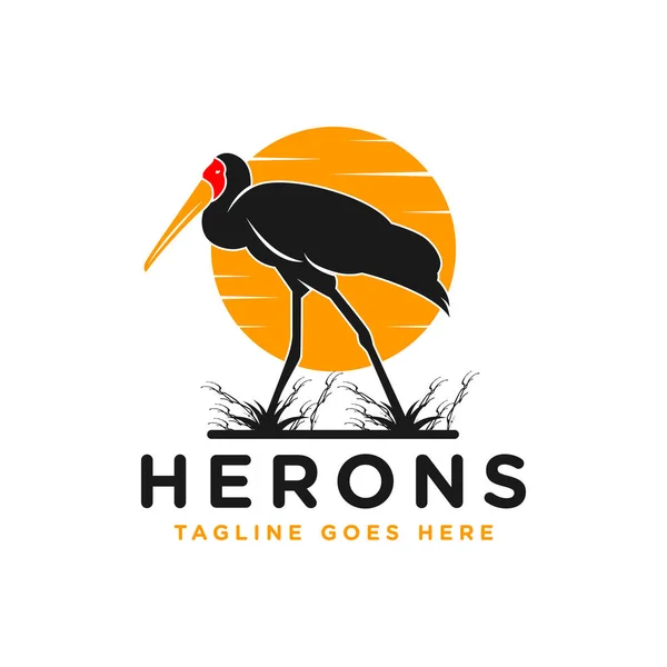 Egret Modern Animal Logo Design — Stock Vector