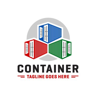 Modern konteynır veya metal kutu logosu tasarımı