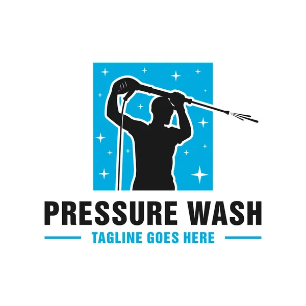 High Pressure Washing Pipe Logo Design — Stock Vector