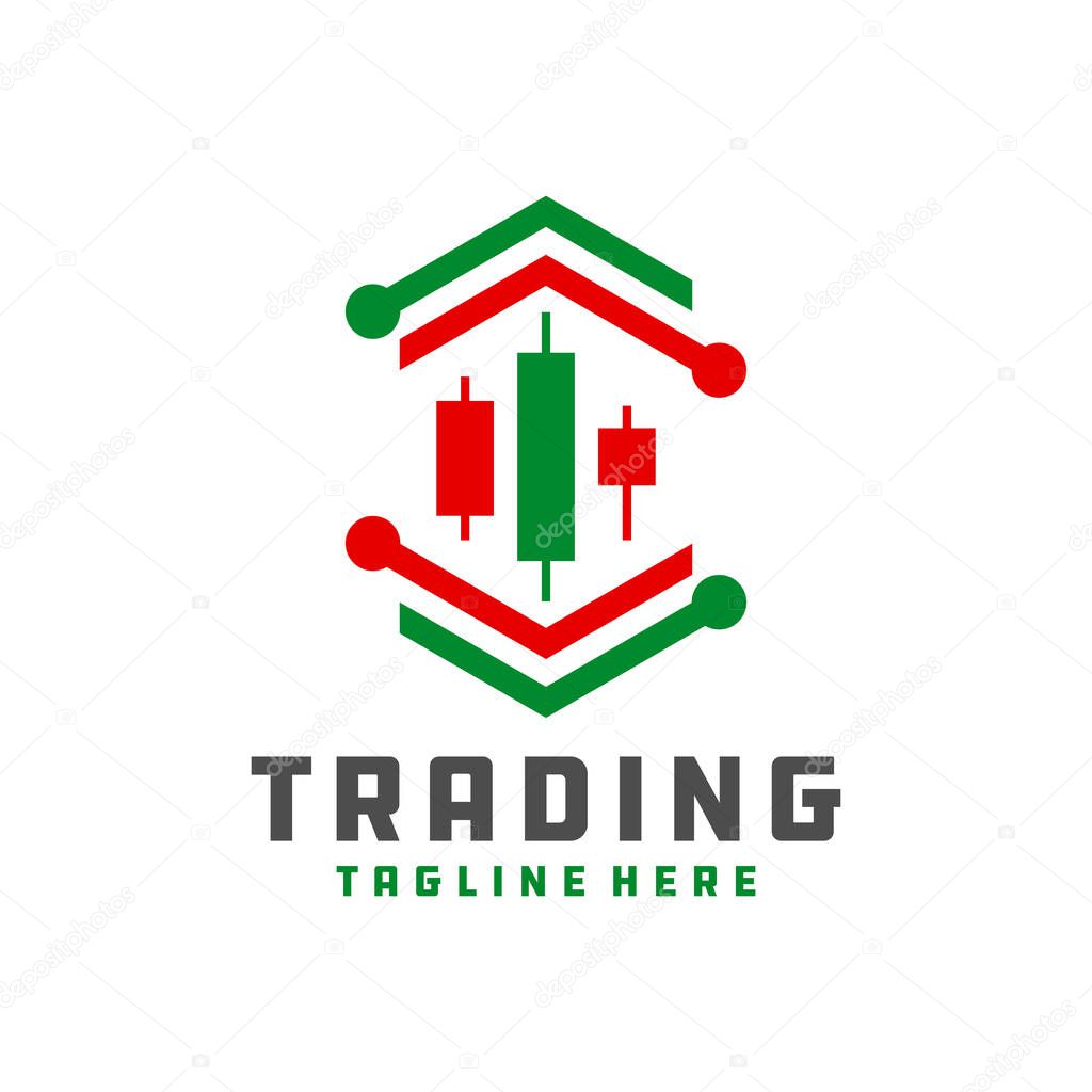 Digital trading chart logo design