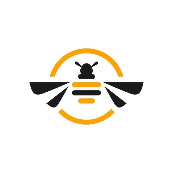 Diseño Del Logotipo Animal Abeja Miel — Vector de stock