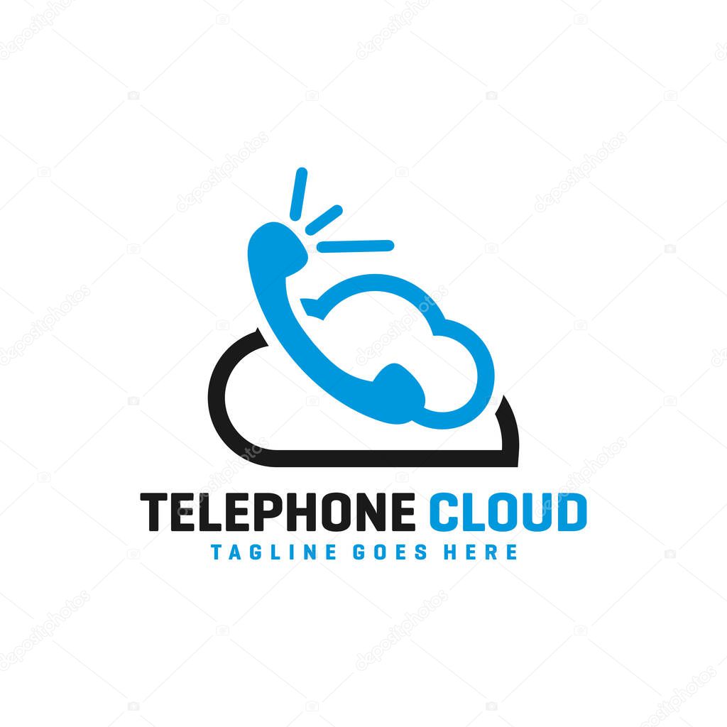 Cloud phone technology logo design