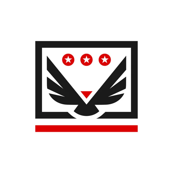 Eagle Bird Animal Shield Logo Design — Vetor de Stock
