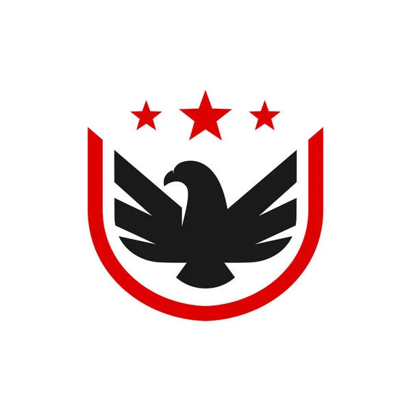 Eagle Bird Animal Shield Logo Design — Vetor de Stock