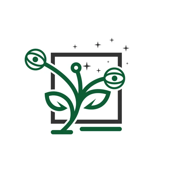 Groen Ontwerp Van Het Plant Outline Logo — Stockvector