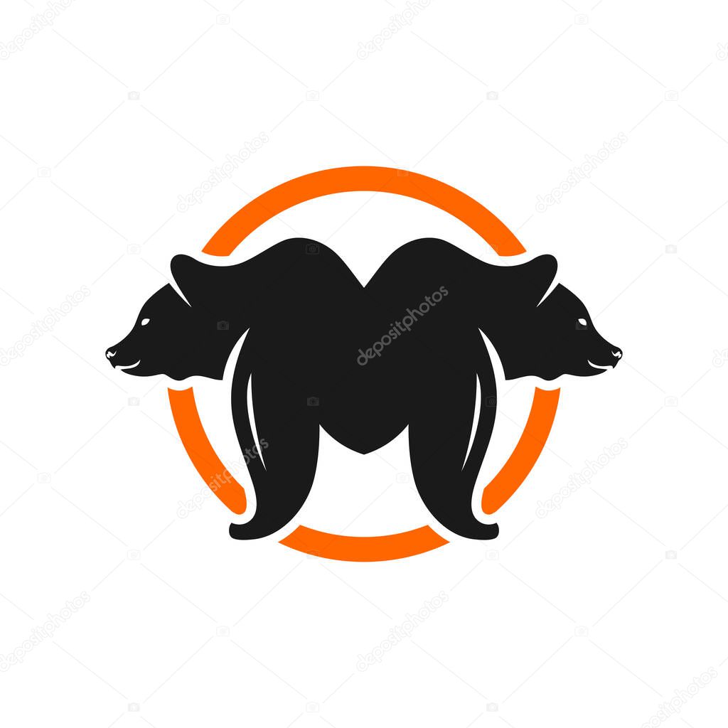 Bear logo design with letter M