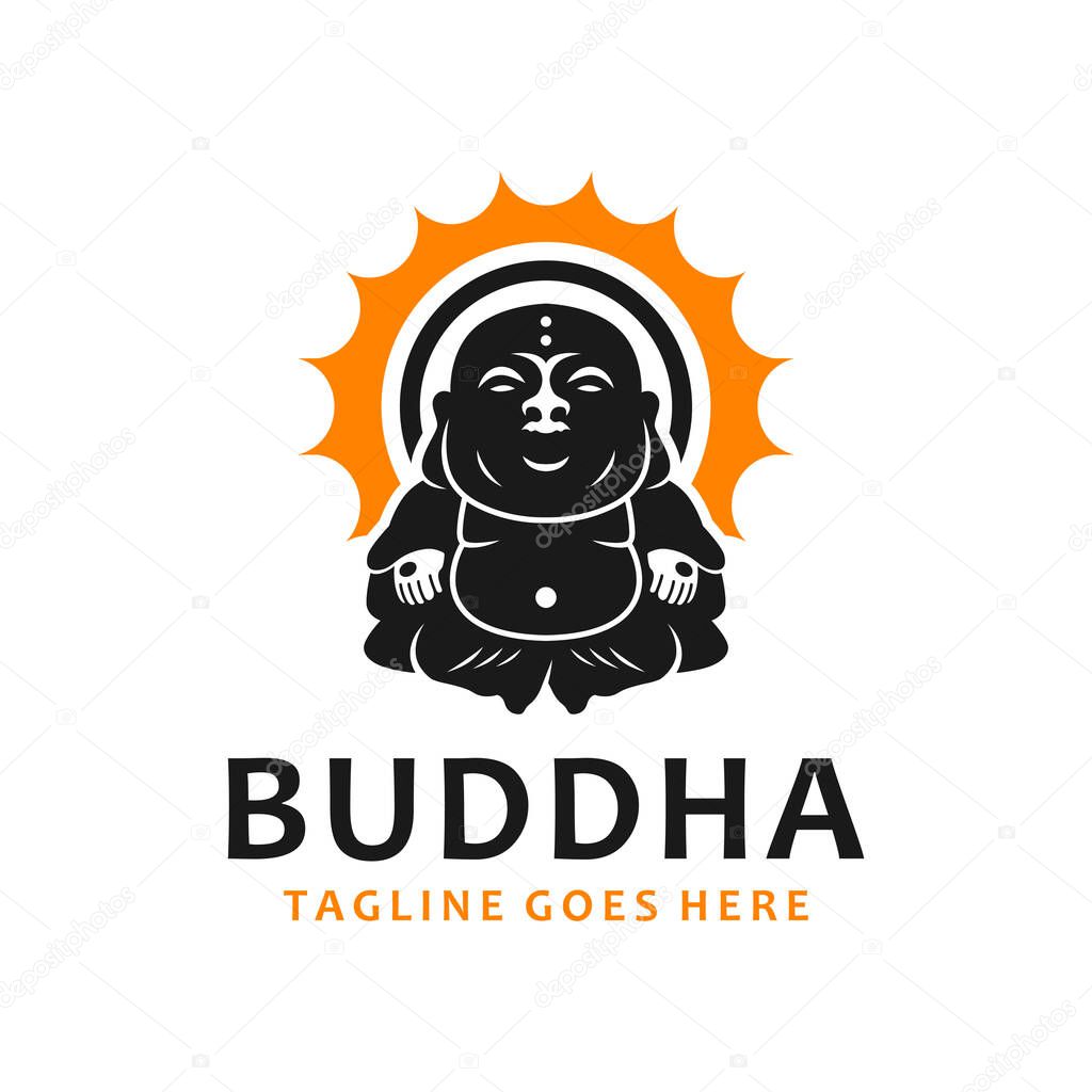 Maitreya Buddha illustration logo design