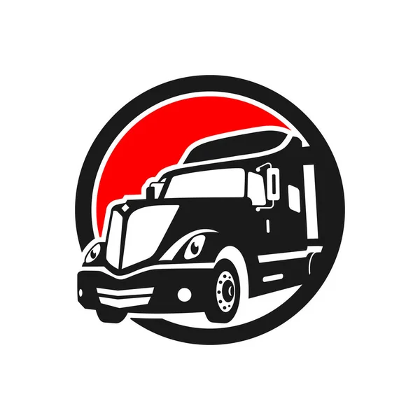 Trasporto Americano Camion Illustrazione Logo Design — Vettoriale Stock