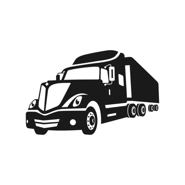 Americká Doprava Kamion Ilustrační Logo Design — Stockový vektor