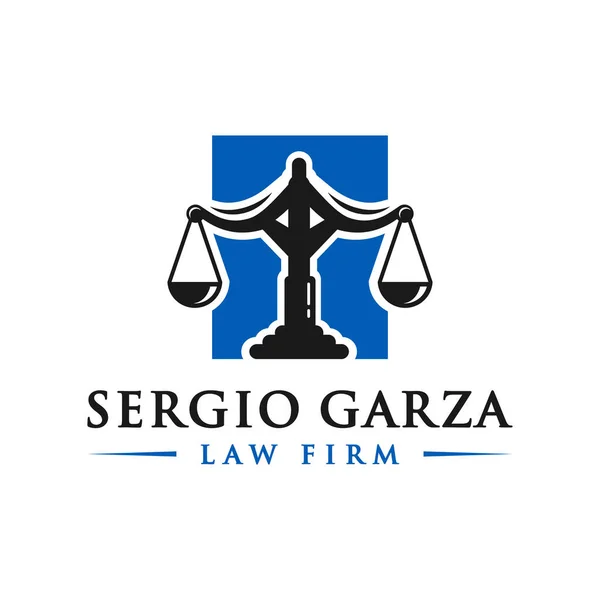 Símbolo Legal Abogado Ilustración Logotipo Diseño — Vector de stock