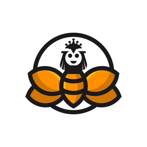 Разработка Логотипа Королевы Пчел — стоковый вектор