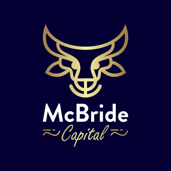 Buffalo Head Gold Outline Logo Design Your Company — Stock Vector