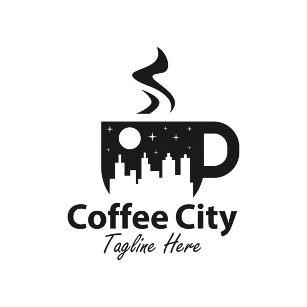 Diseño Del Logotipo Ciudad Café Empresa — Vector de stock