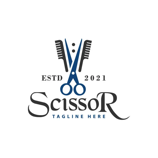 Barbiere Negozio Vintage Ispirazione Logo Design — Vettoriale Stock