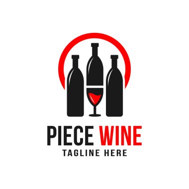 Şarap şişesi ve cam çizim logosu tasarımı