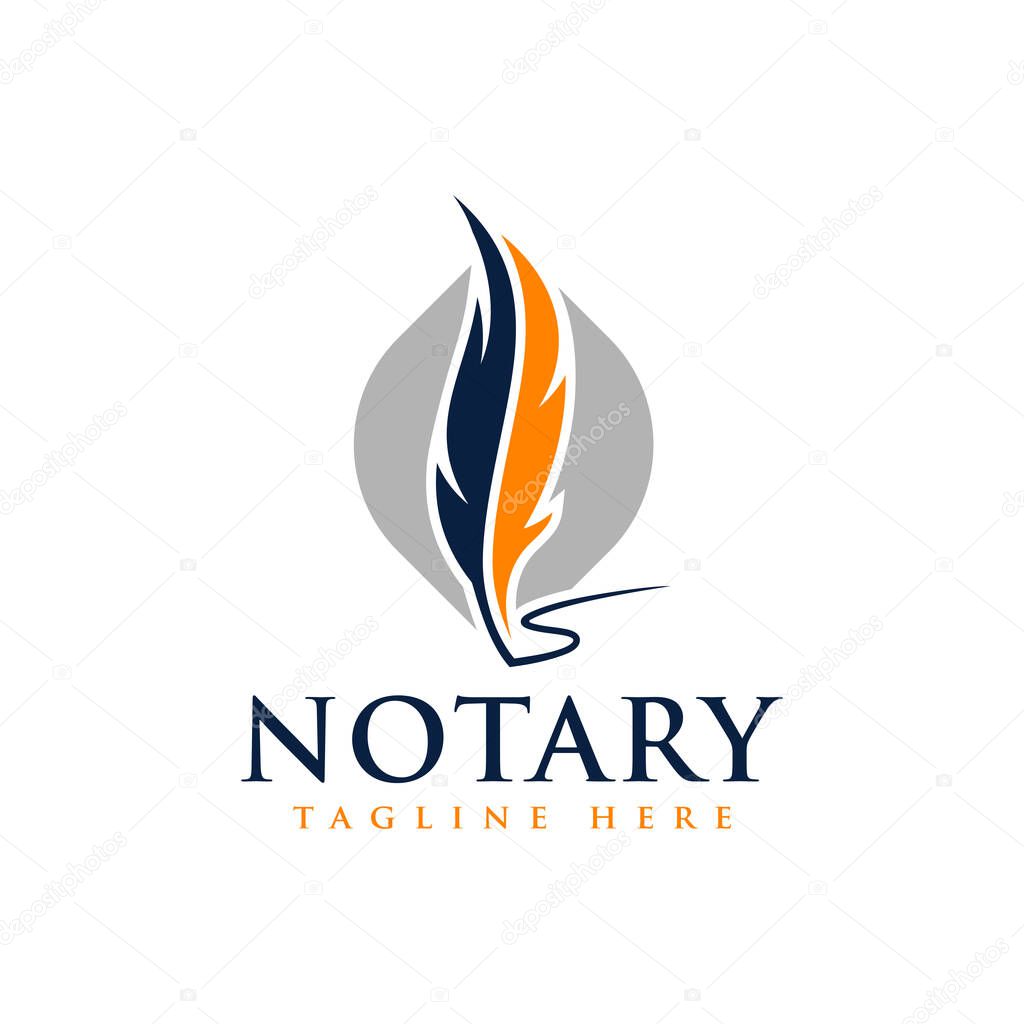 Legal consulting agency and notary illustration logo design
