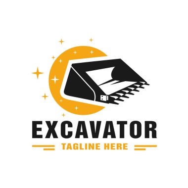 Ağır ekipman kova illüstrasyon logosu tasarımı