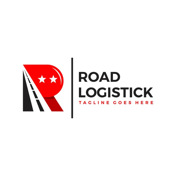 Transporte Rodoviário Ilustração Logotipo Design Com Letra — Vetor de Stock