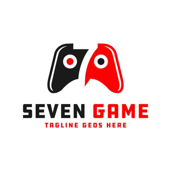 Spel Stick Illustratie Logo Ontwerp Met Nummer Zeven — Stockvector