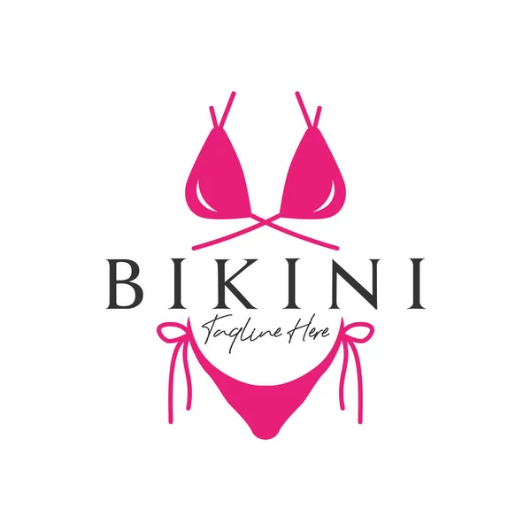 Bikini Oblečení Módní Inspirace Ilustrační Logo Design — Stockový vektor