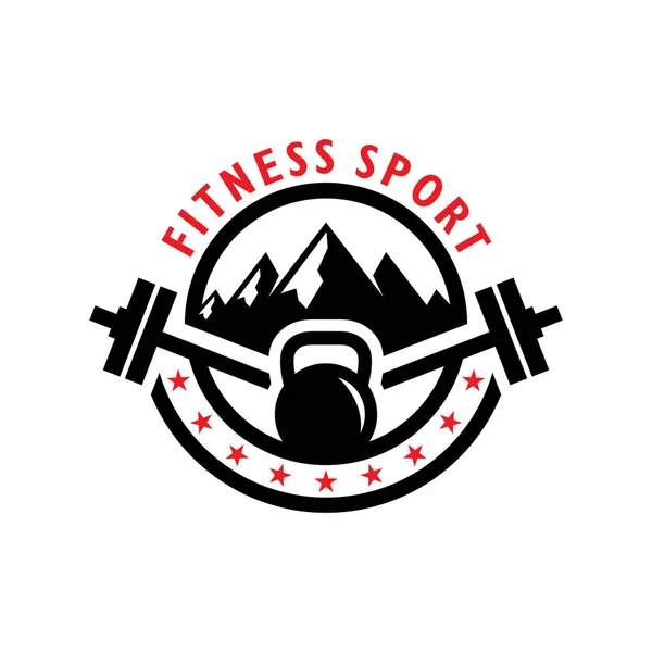 Fitness Sports Vintage Inspiration Logo Design Mountains — Stock Vector