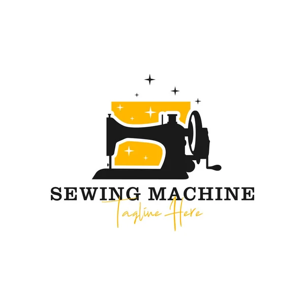 Gömlek Dikiş Makinesi Ilhamı Illüstrasyon Logosu Tasarımı — Stok Vektör