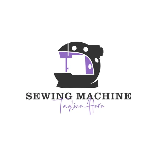 Gömlek Dikiş Makinesi Ilhamı Illüstrasyon Logosu Tasarımı — Stok Vektör