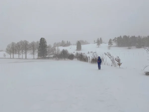 Tempestade Neve Folgaria Trentino Temporada Inverno — Fotografia de Stock