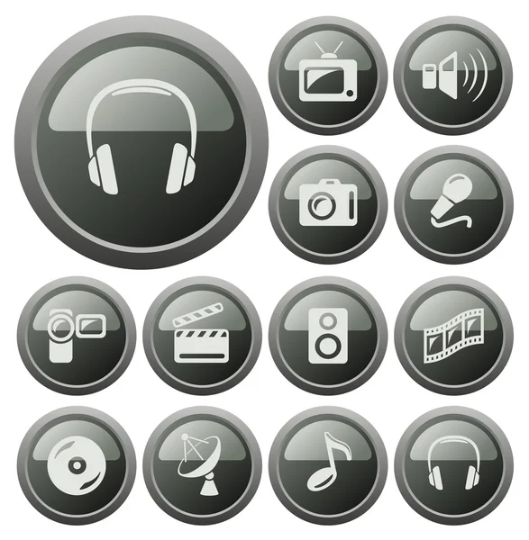 Multimedia buttons — Stock Vector