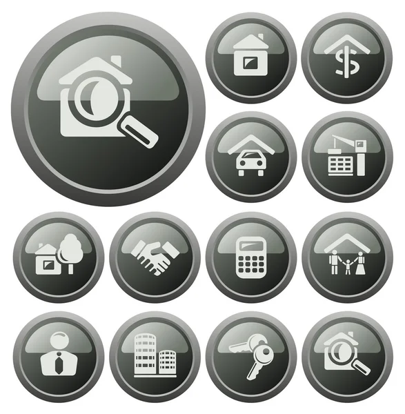 Buttons für Immobilien — Stockvektor