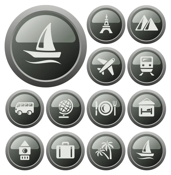 Travel buttons — Stock Vector