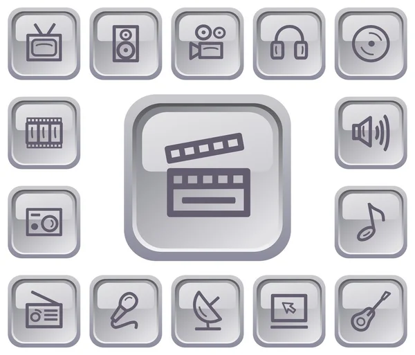 Multimedia buttons — Stock Vector