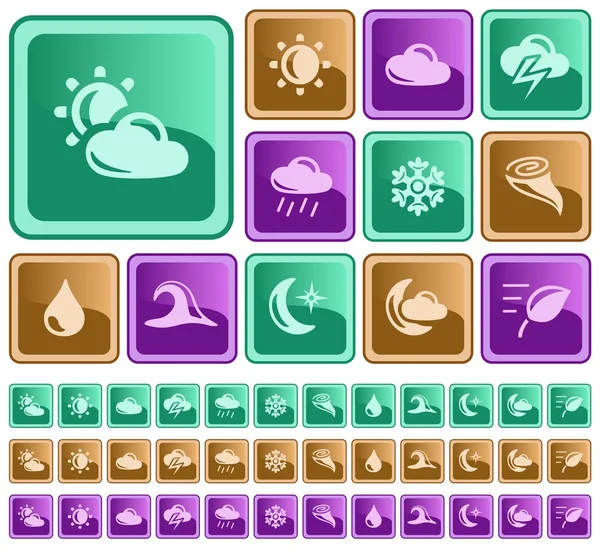 Weather buttons — Stock Vector