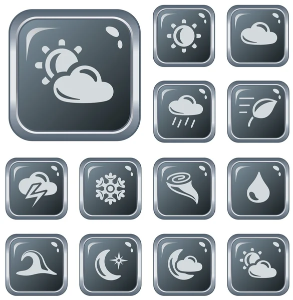 Weather buttons — Stock Vector