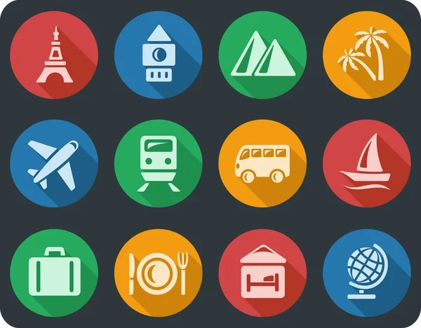 Travel buttons — Stock Vector