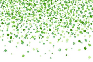 Yonca ya da yonca düz tasarım yeşil arkaplan desen çizimi bırakır.