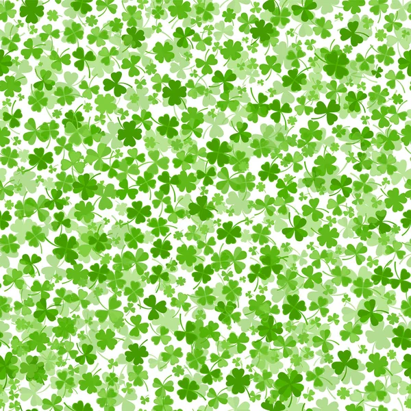 Shamrock o trébol hojas de diseño plano verde patrón de fondo vector ilustración. — Archivo Imágenes Vectoriales