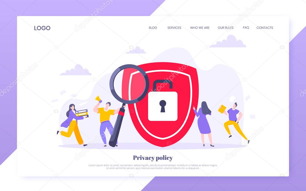 Privacy policy personal data protection business concept.
