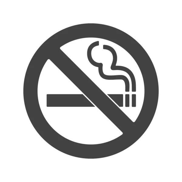 喫煙の兆候はない。白の背景に隔離された禁止記号のアイコンベクトルイラスト. — ストックベクタ