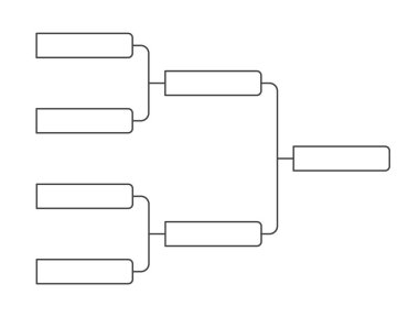 4 takım turnuva braket şampiyonluğu şablonu düz stil tasarım çizimi illüstrasyonu.