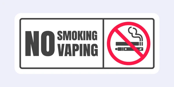 No fumar no hay señales de vapeo. Icono de signo prohibido aislado en la ilustración del vector de fondo blanco. — Vector de stock