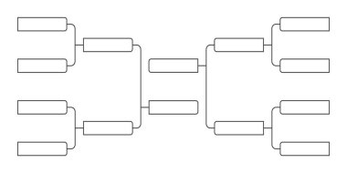 8 takım turnuva braket şampiyonluğu şablonu düz stil tasarım çizimi illüstrasyonu.