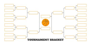16 takım turnuva braket şampiyonluğu şablonu düz stil tasarım çizimi illüstrasyonu