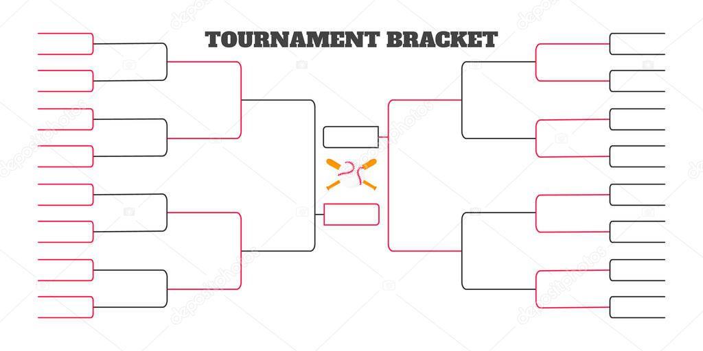 32 team tournament bracket championship template flat style design vector illustration