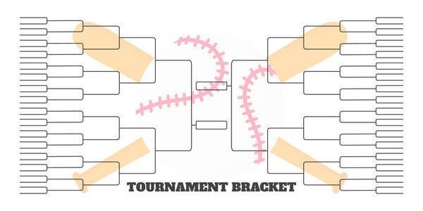 64 team tournament bracket championship template flat style design vector illustration.